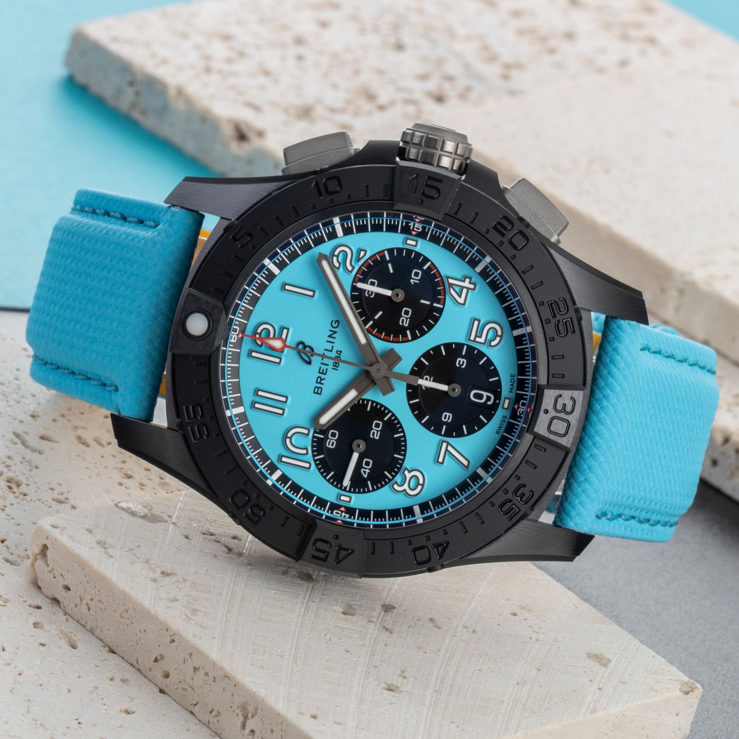 Breitling Avenger SB0146101L1X1 (Onbekend (willekeurig serienummer)) - Blauw wijzerplaat 44mm Keramiek (2/8)