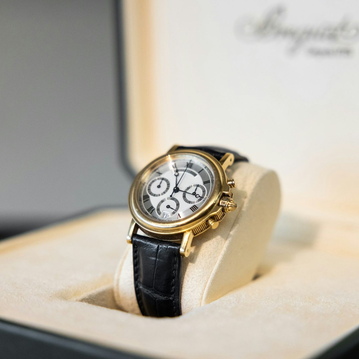 Breguet Marine Breguet marine chronograph (1998) - White dial 36 mm Yellow Gold case (1/8)