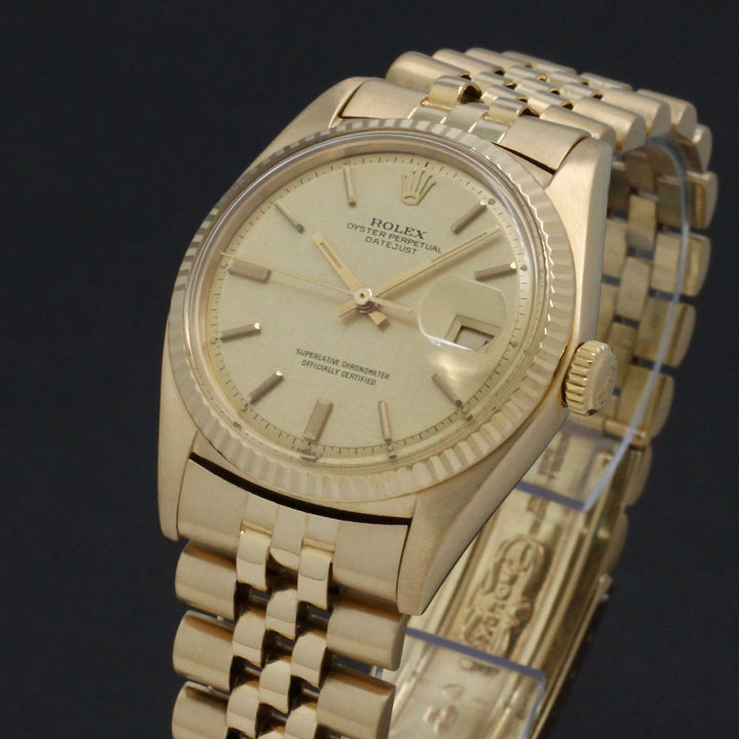 Rolex Datejust 1601 (1973) - Gold dial 36 mm Yellow Gold case (7/7)