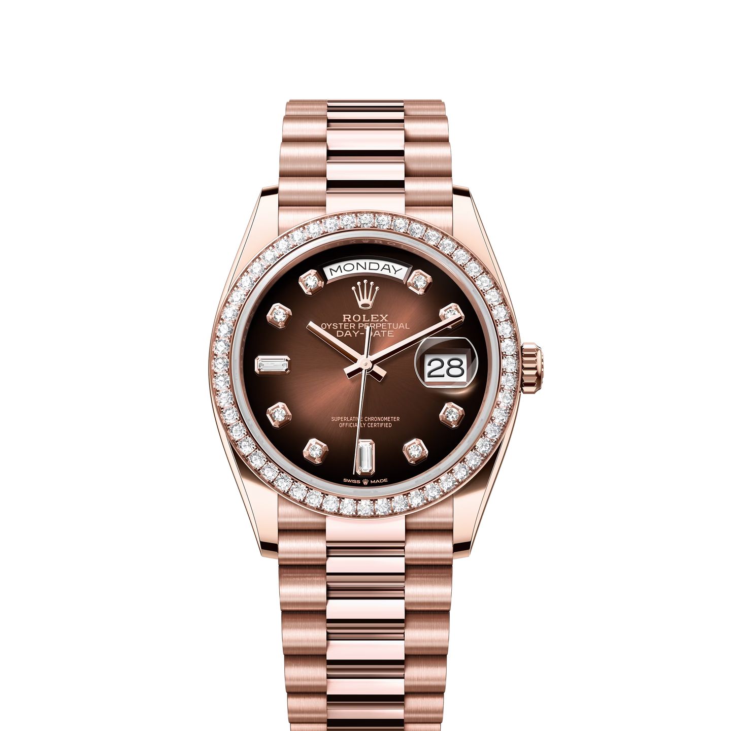 Rolex Day-Date 36 128345RBR (2024) - Brown dial 36 mm Rose Gold case (1/1)