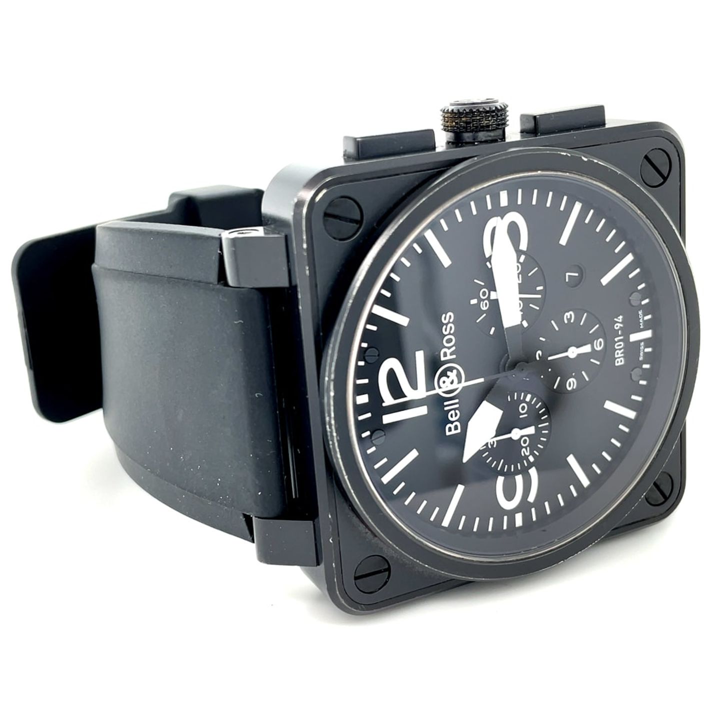 Bell & Ross BR 01-94 Chronographe BR01-94 (2010) - Zwart wijzerplaat 34mm Carbon (3/8)