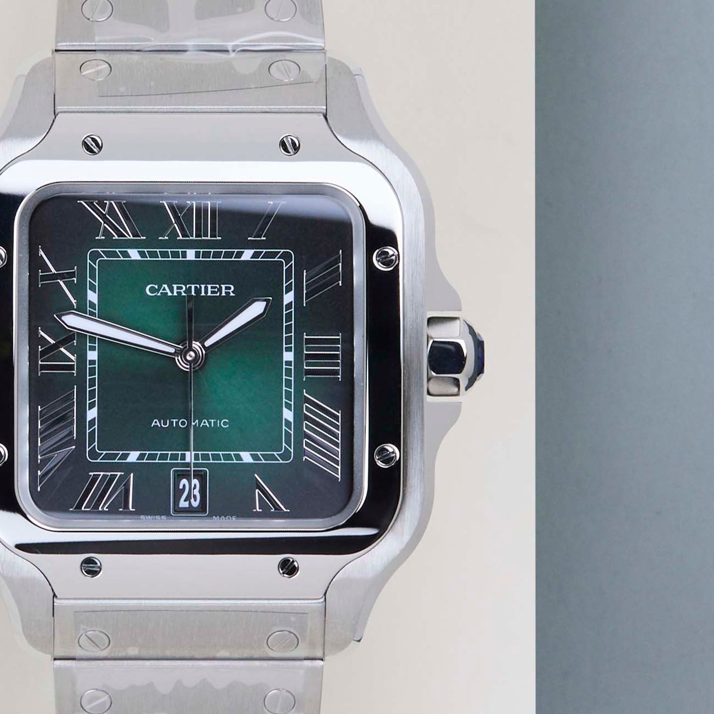 Cartier Santos WSSA0062 (2026) - Green dial 40 mm Steel case (5/8)