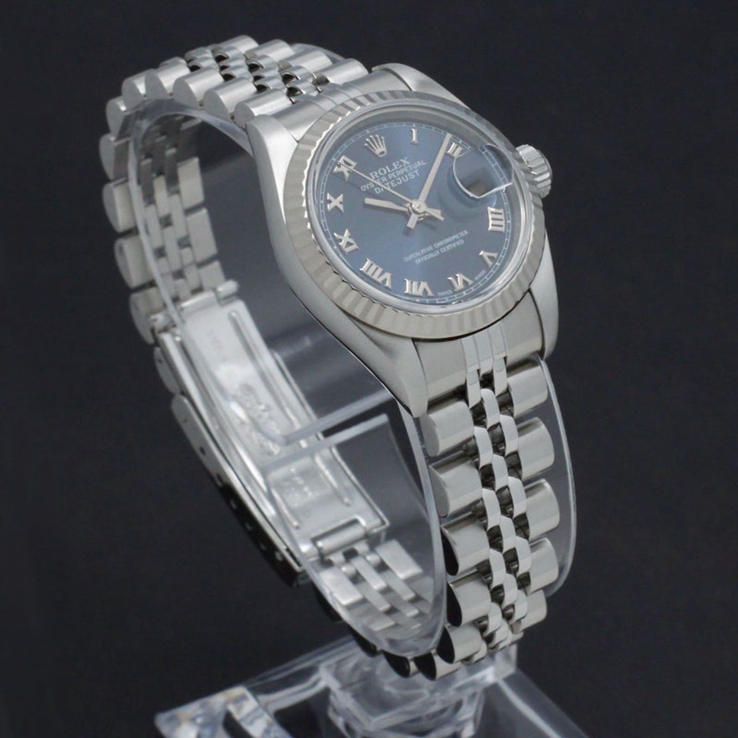 Rolex Lady-Datejust 69174 (1998) - Blue dial 26 mm Steel case (6/7)