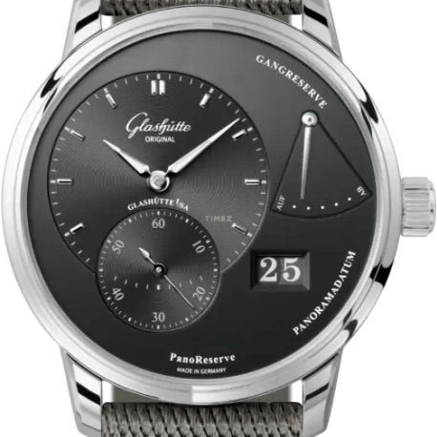 Glashütte Original PanoReserve 1-65-01-23-12-66 (2024) - Grey dial 40 mm Steel case (1/8)