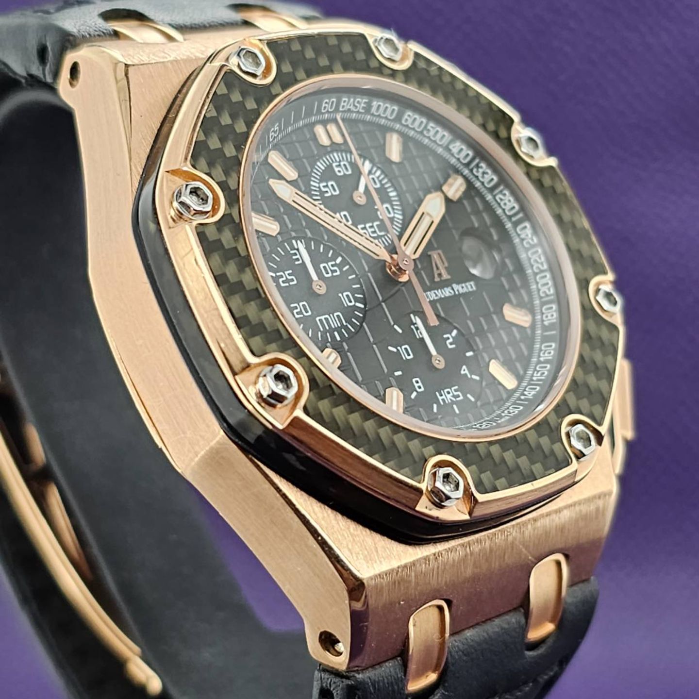 Audemars Piguet Royal Oak Offshore 26030RO.OO.D001IN.01 (2005) - Black dial 44 mm Rose Gold case (4/5)