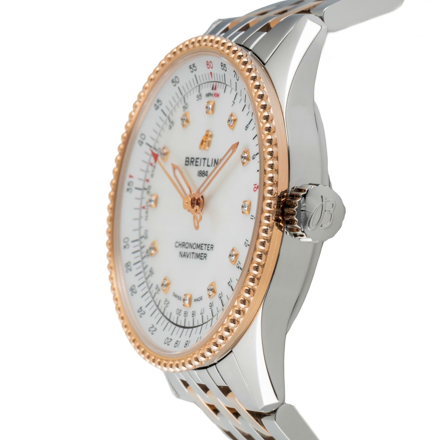 Breitling Navitimer U17395 (2022) - Silver dial 35 mm Gold/Steel case (6/8)