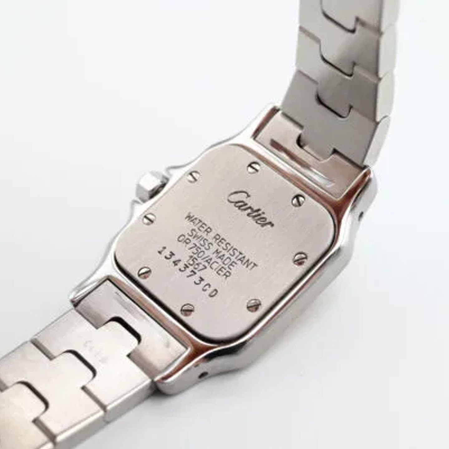 Cartier Santos Galbée 1567 (1999) - White dial 24 mm Gold/Steel case (7/8)