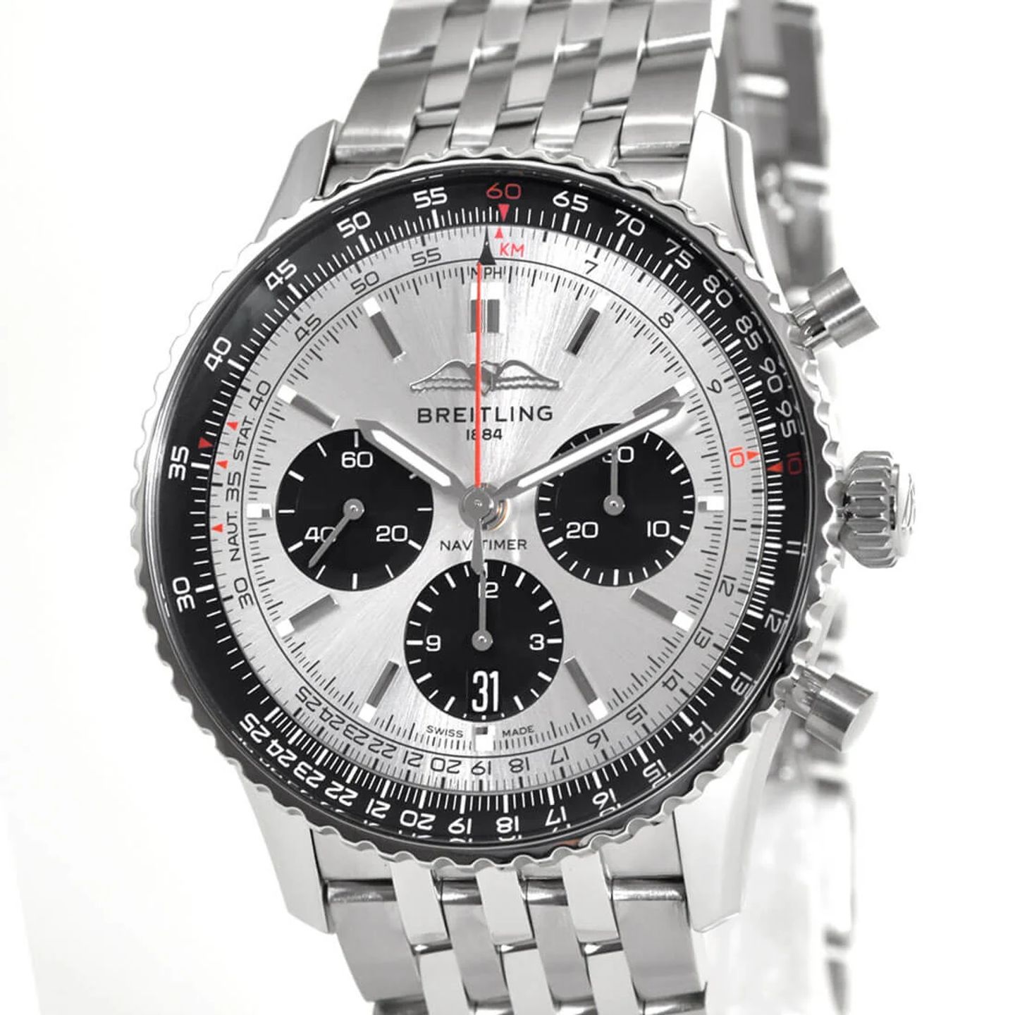 Breitling Navitimer AB0138241G1A1 (2023) - Silver dial 43 mm Steel case (1/2)
