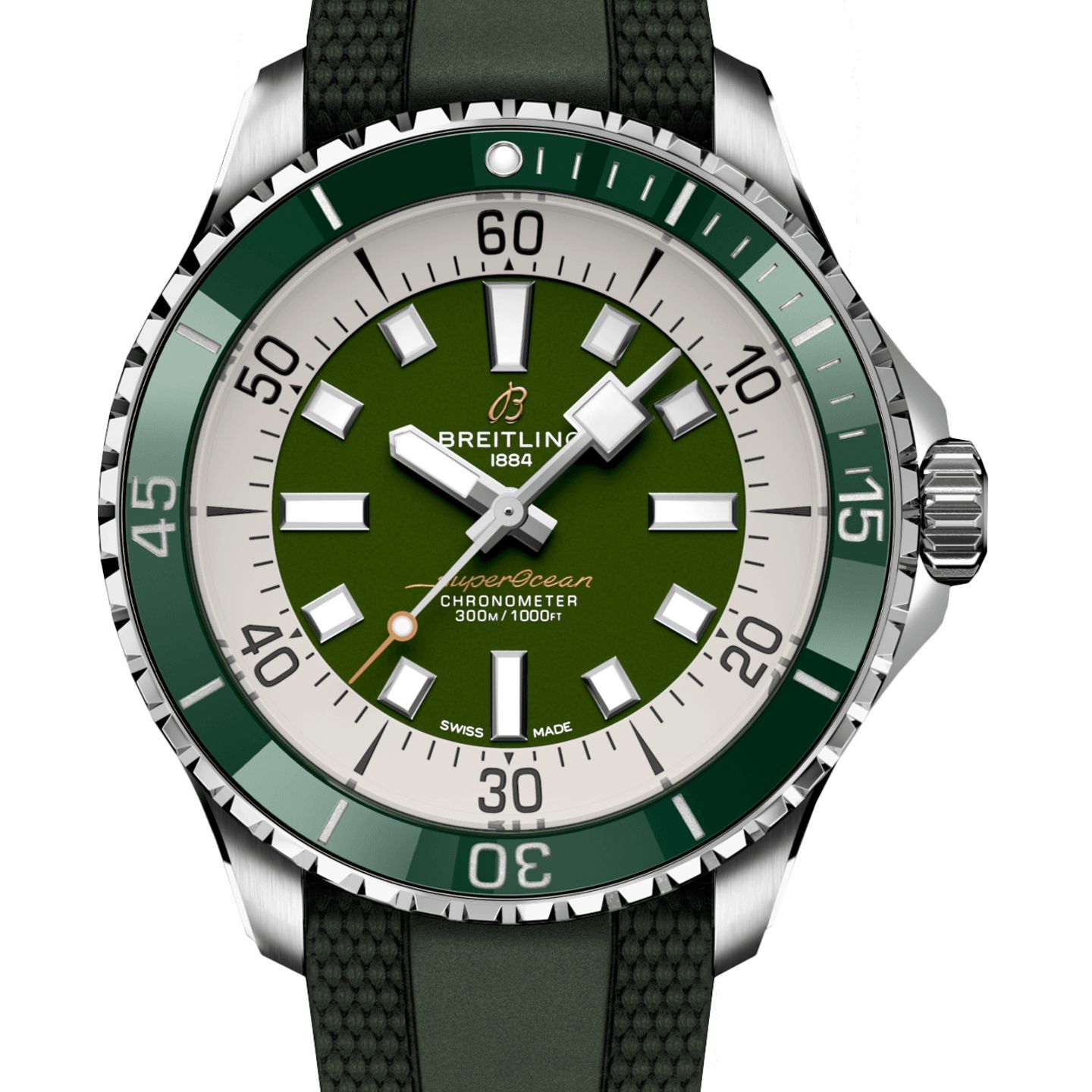 Breitling Superocean 44 A17376A31L1S1 (2024) - Green dial 44 mm Steel case (2/2)