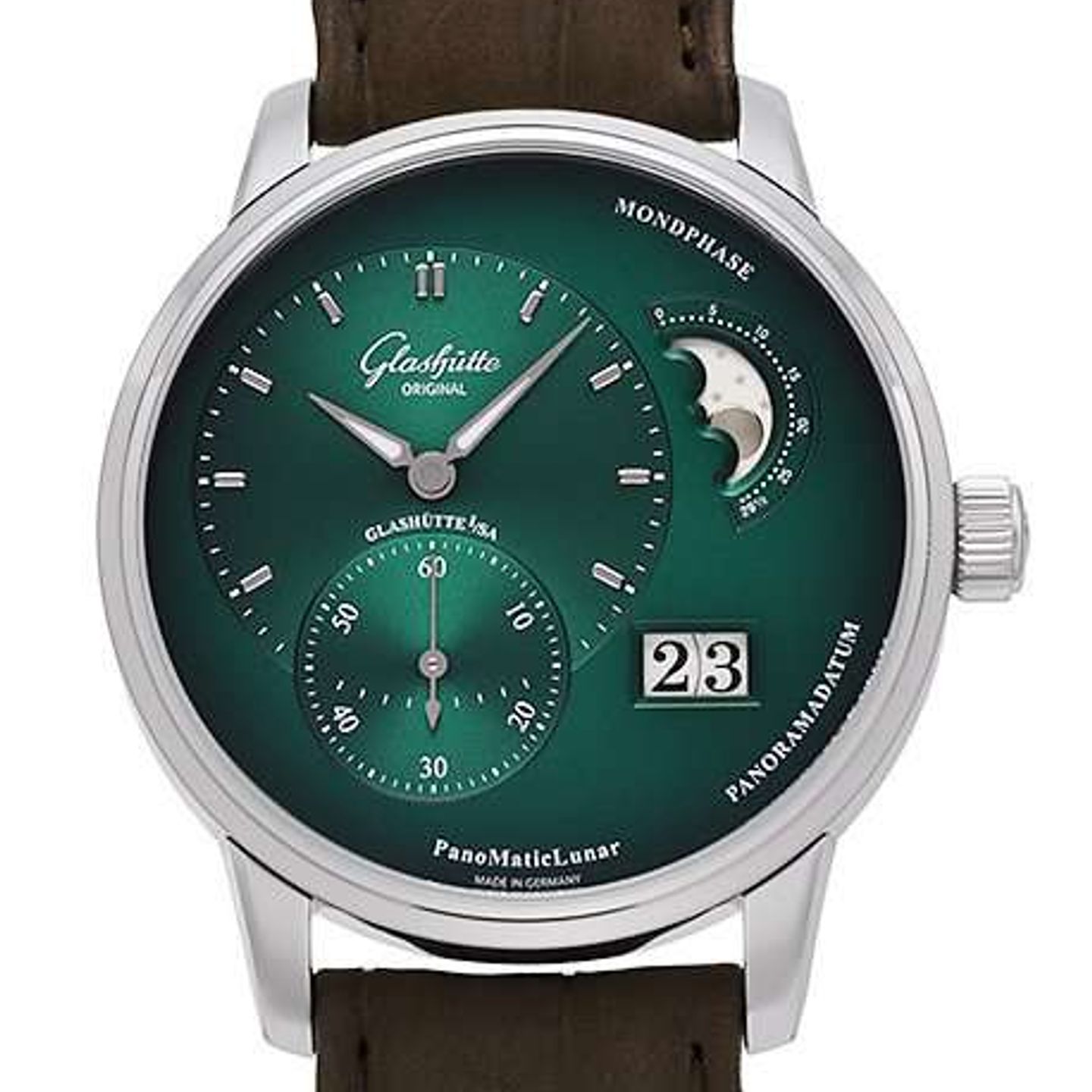 Glashütte Original PanoMaticLunar 1-90-02-13-32-62 (2024) - Green dial 40 mm Steel case (1/1)