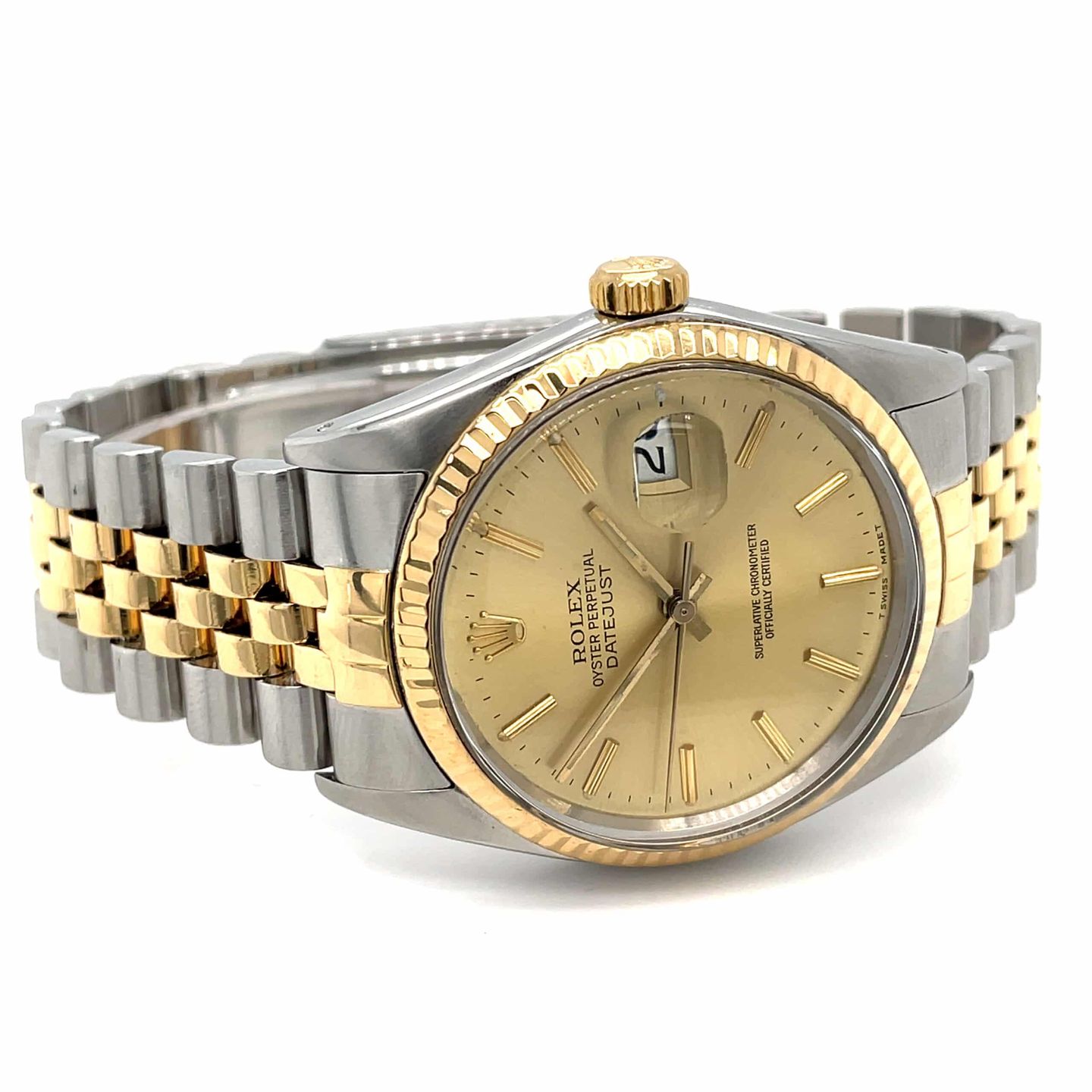 Rolex Datejust 36 16013 (1985) - Champagne dial 36 mm Gold/Steel case (3/8)