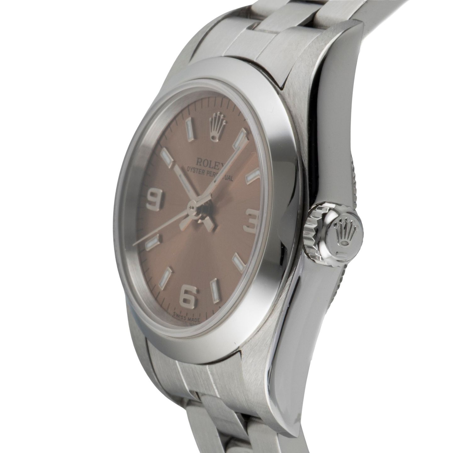 Rolex Oyster Perpetual 76080 (1999) - Roze wijzerplaat 24mm Staal (6/8)