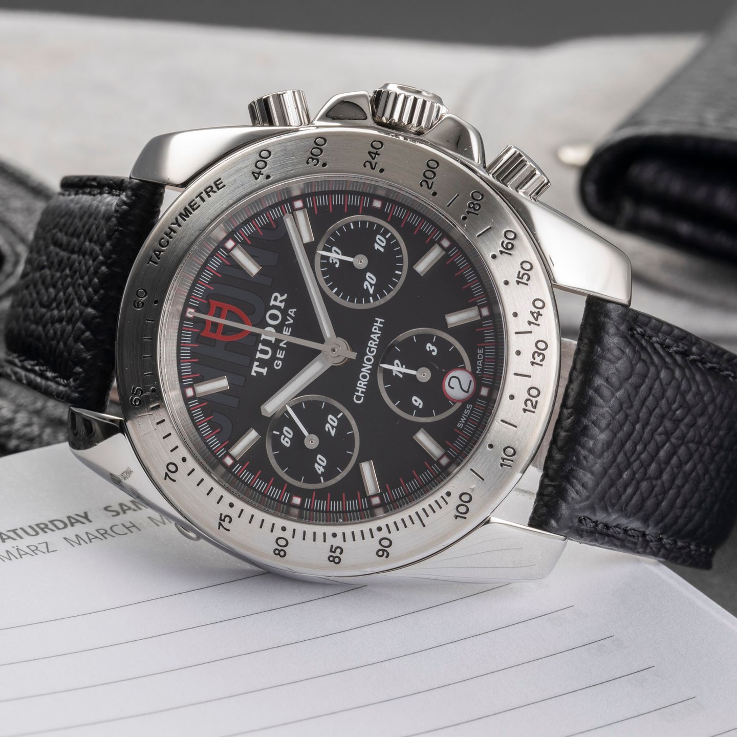 Tudor Sport Chronograph 20300 (2010) - Silver dial 41 mm Steel case (2/8)