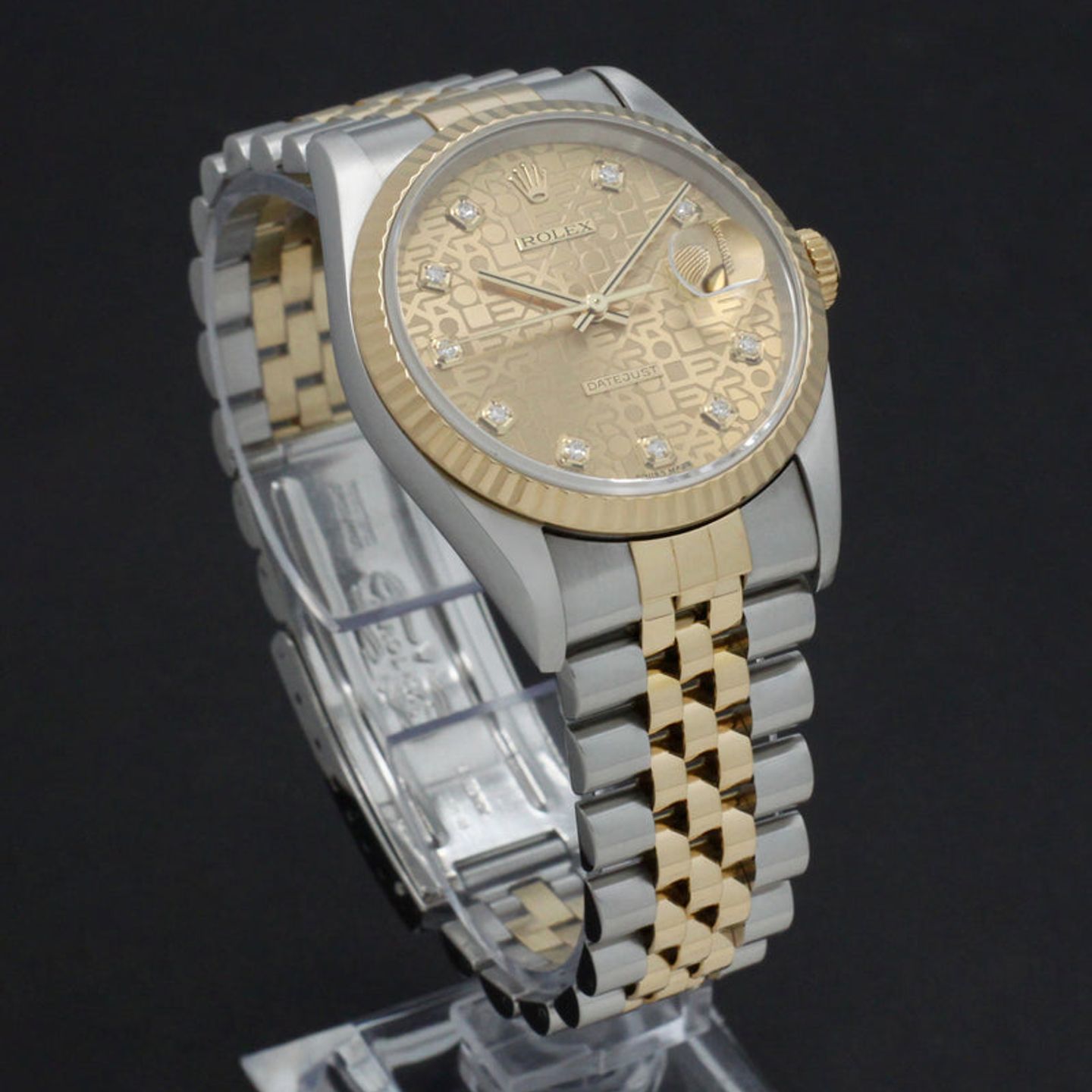 Rolex Datejust 36 16233 (2003) - Gold dial 36 mm Gold/Steel case (6/7)