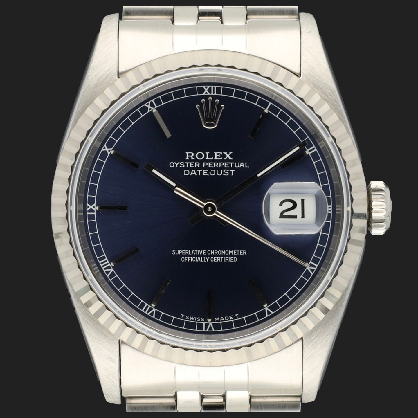 Rolex Datejust 36 16234 (Unknown (random serial)) - Blue dial 36 mm Steel case (3/8)