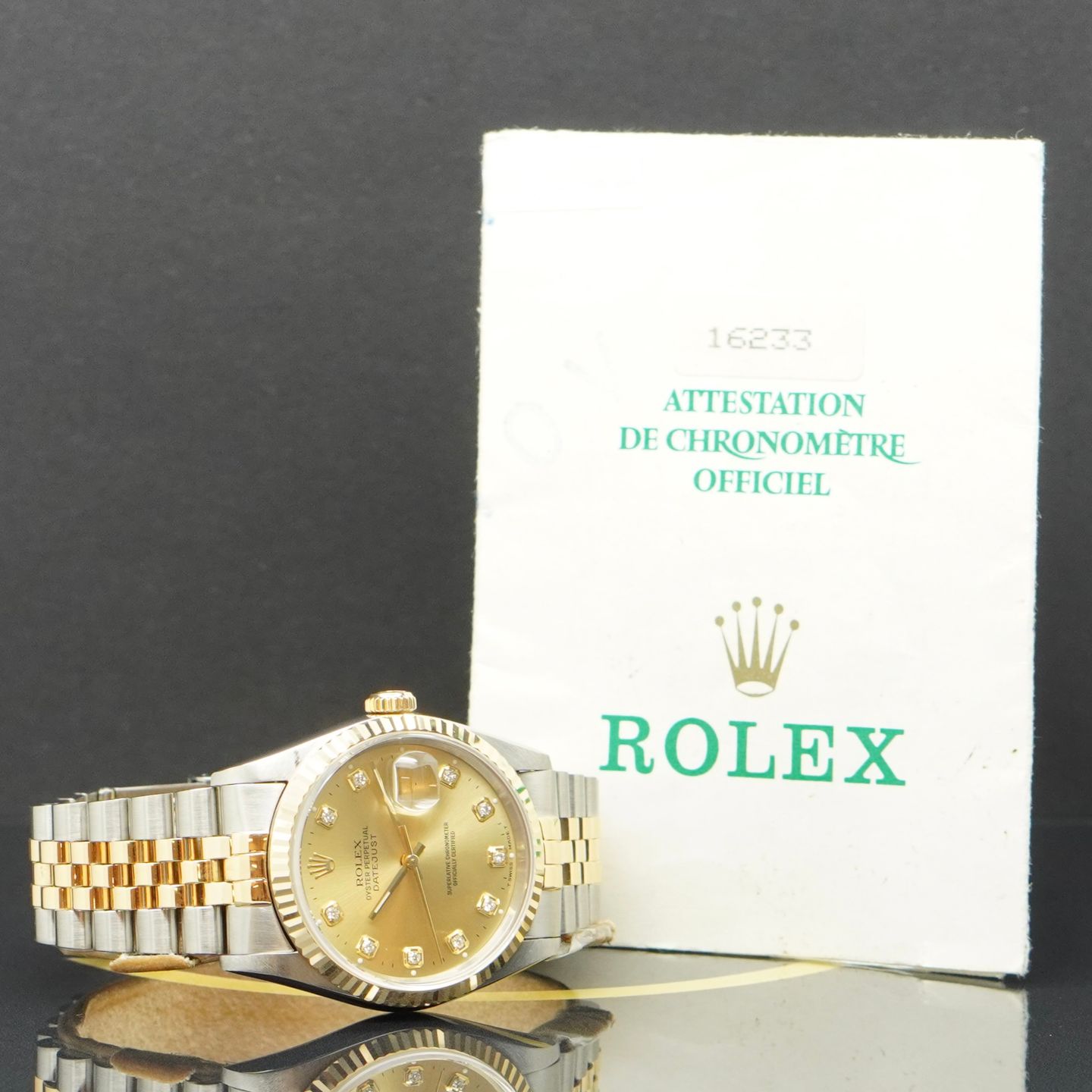 Rolex Datejust 36 16233 (1996) - Gold dial 36 mm Gold/Steel case (5/7)