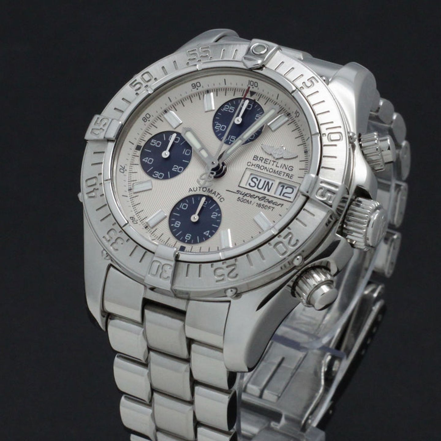 Breitling Superocean Chronograph II A13340 (2005) - Zilver wijzerplaat 42mm Staal (7/7)