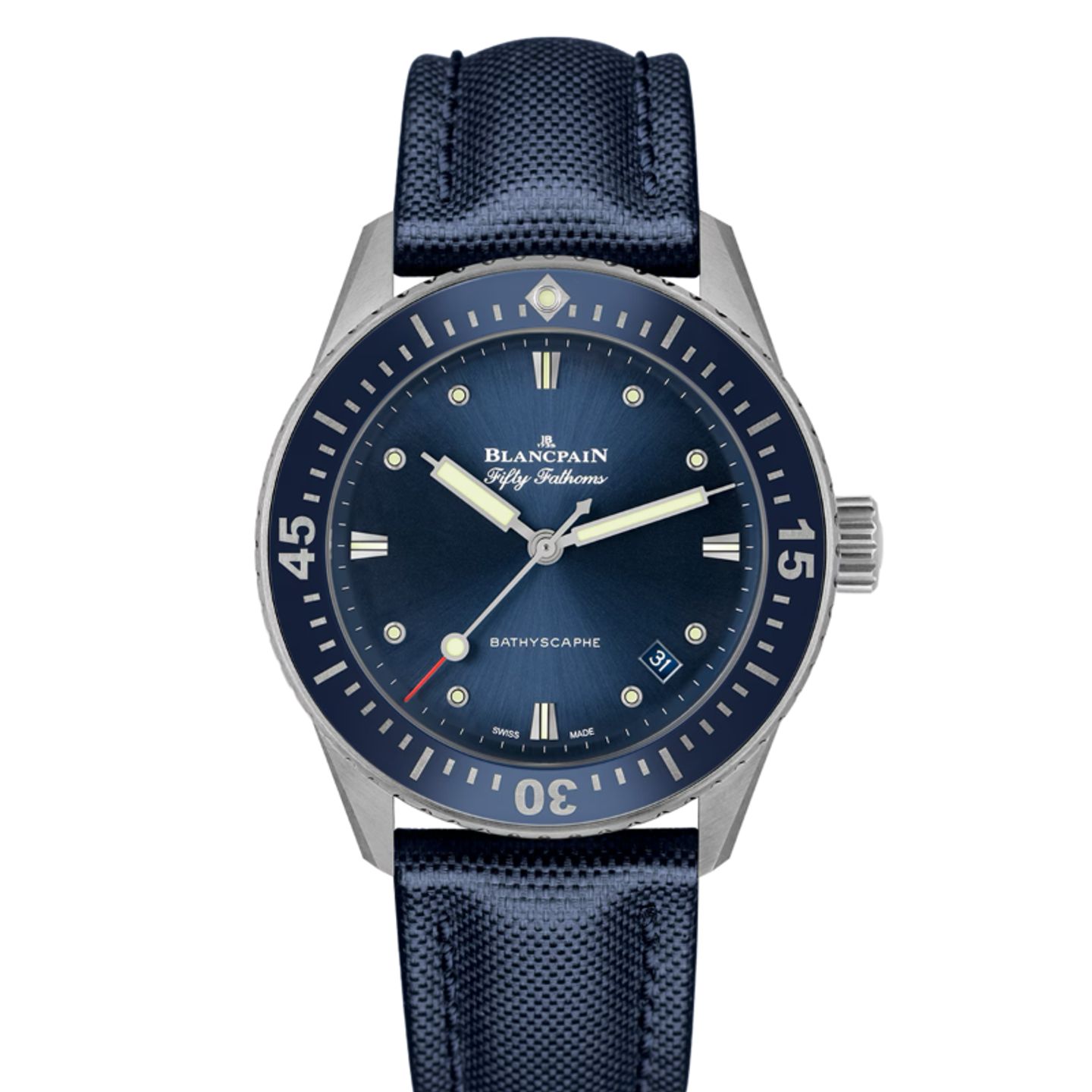 Blancpain Fifty Fathoms 5100-1140-O52A (2024) - Blue dial 38 mm Steel case (1/8)