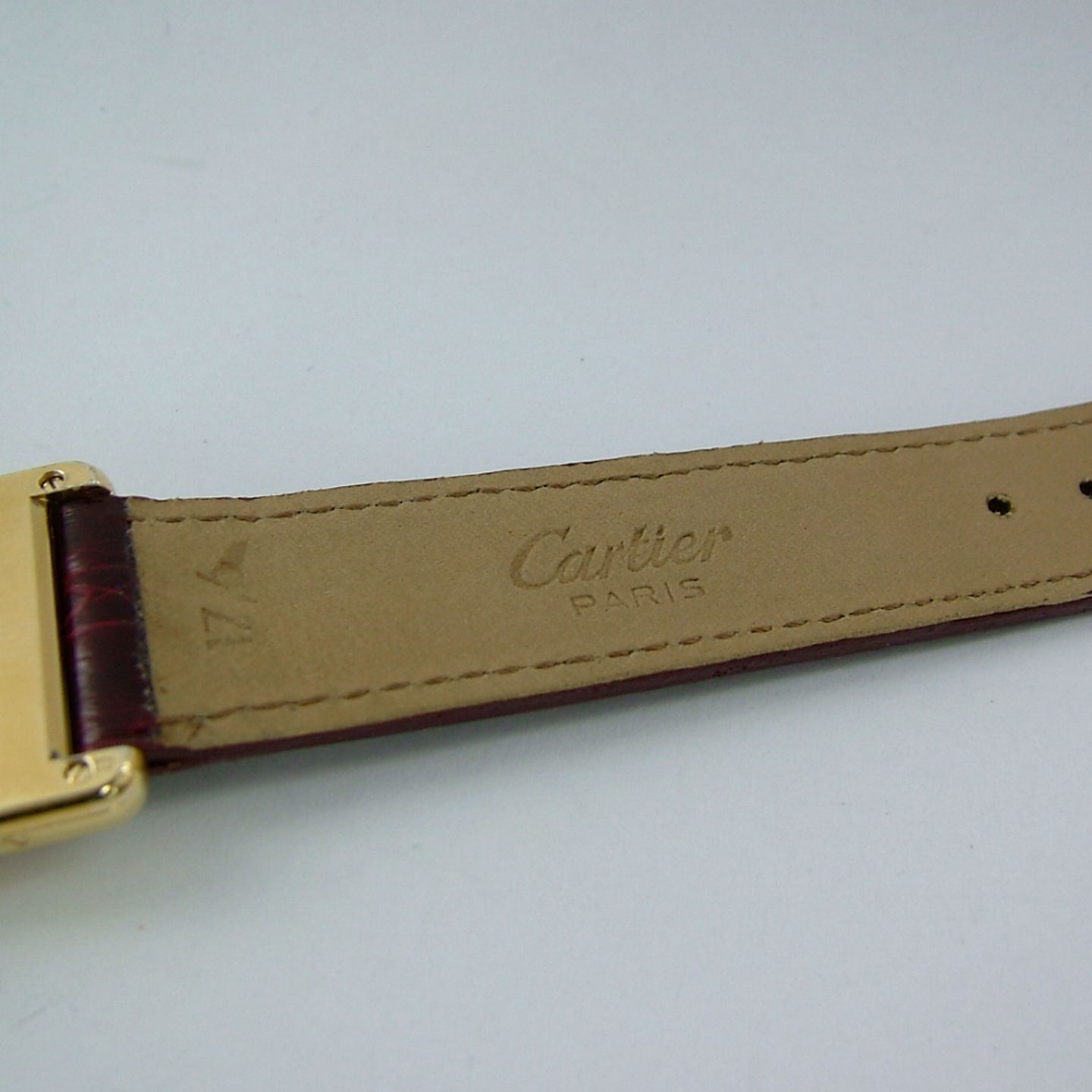 Cartier Tank - (Unknown (random serial)) - Red dial 23 mm Steel case (7/7)