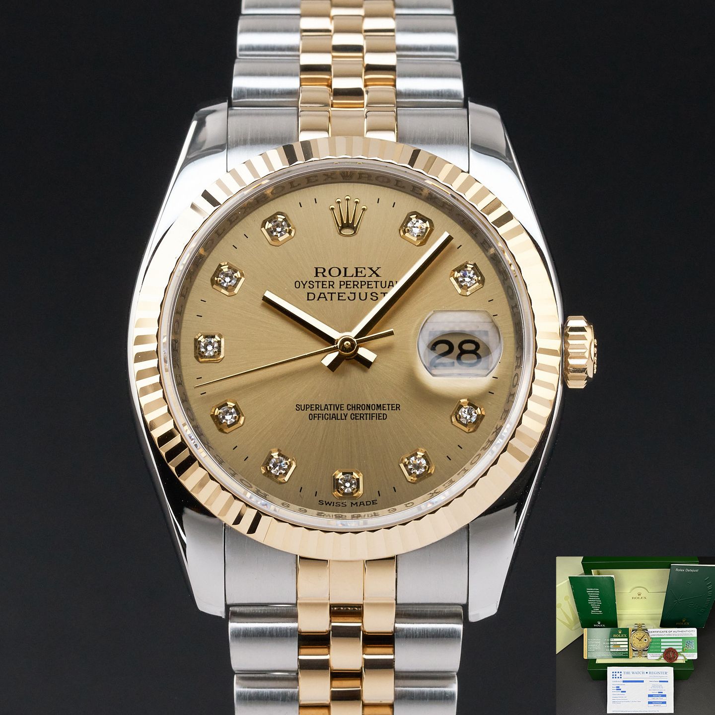 Rolex Datejust 36 116233 (2010) - 36 mm Gold/Steel case (1/8)