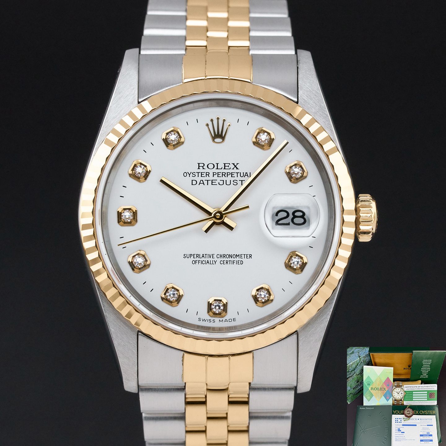 Rolex Datejust 36 16233 (2001) - 36mm Goud/Staal (1/8)