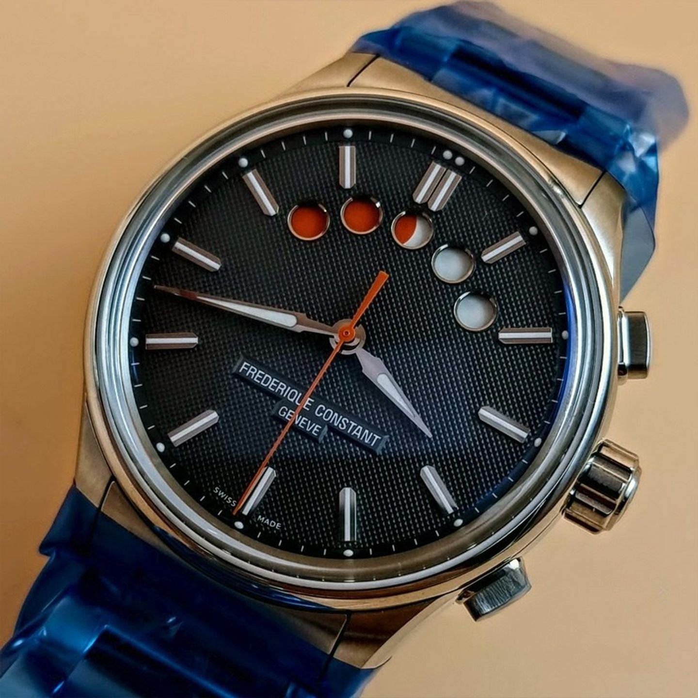 Frederique Constant Yacht Timer GMT FC-380GT4H6B (2025) - Grijs wijzerplaat 42mm Staal (1/8)