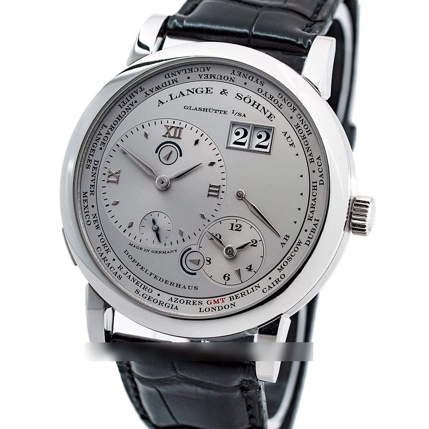 A. Lange & Söhne Lange 1 116.025 (2005) - Zilver wijzerplaat 42mm Platina (1/5)