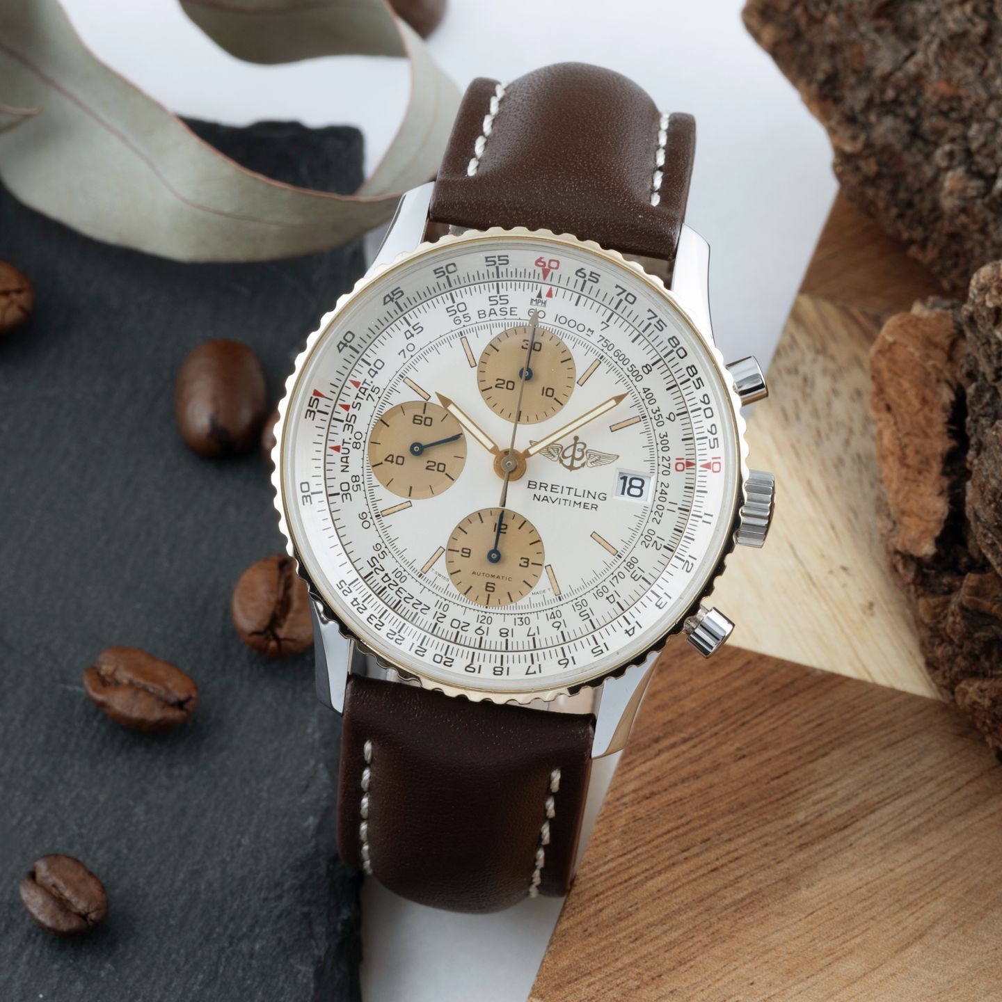 Breitling Old Navitimer 81610 (1992) - Zilver wijzerplaat 41mm Goud/Staal (1/8)