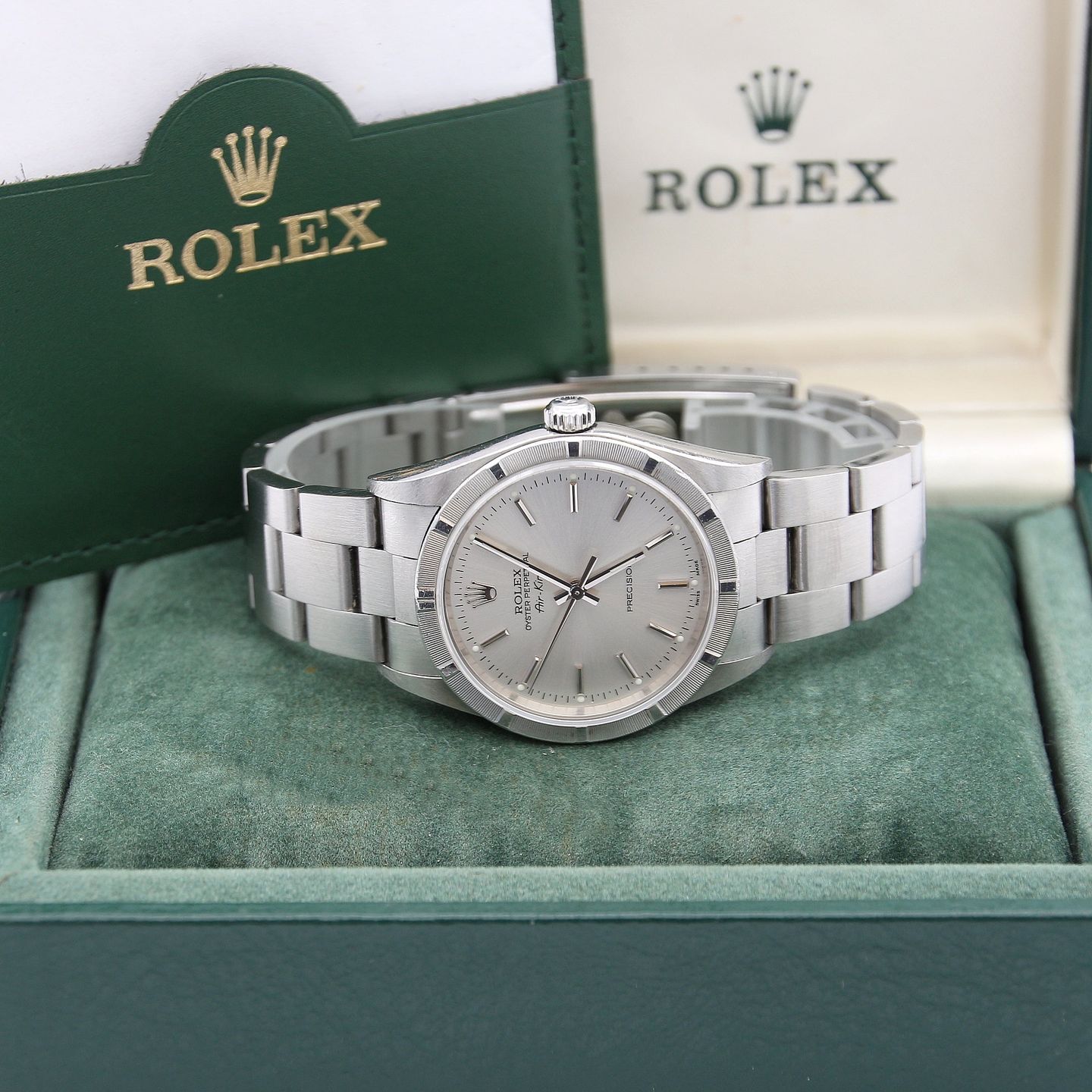 Rolex Air-King 14010 (Onbekend (willekeurig serienummer)) - Zilver wijzerplaat 34mm Staal (3/8)