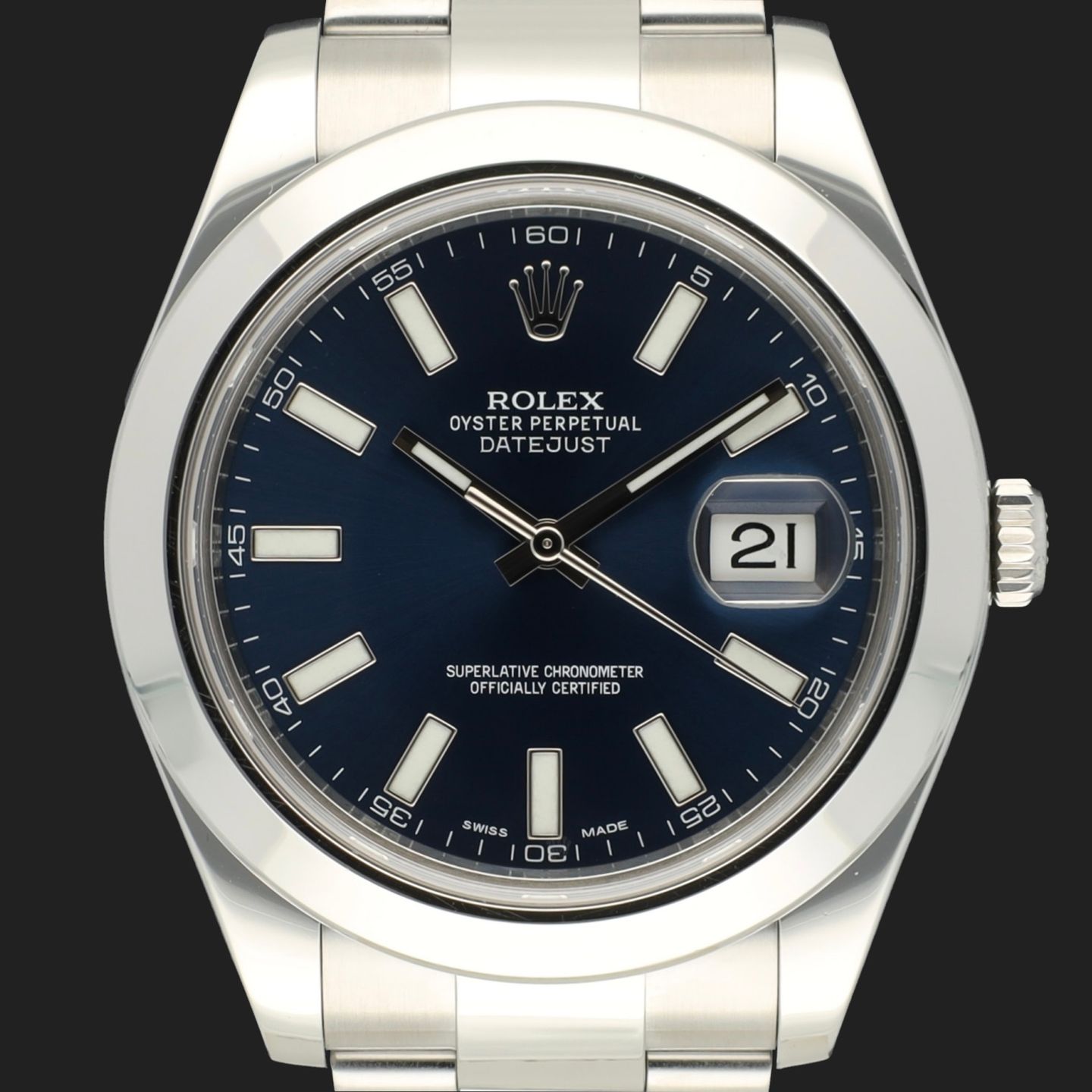 Rolex Datejust II 116300 (2014) - Blue dial 41 mm Steel case (3/8)
