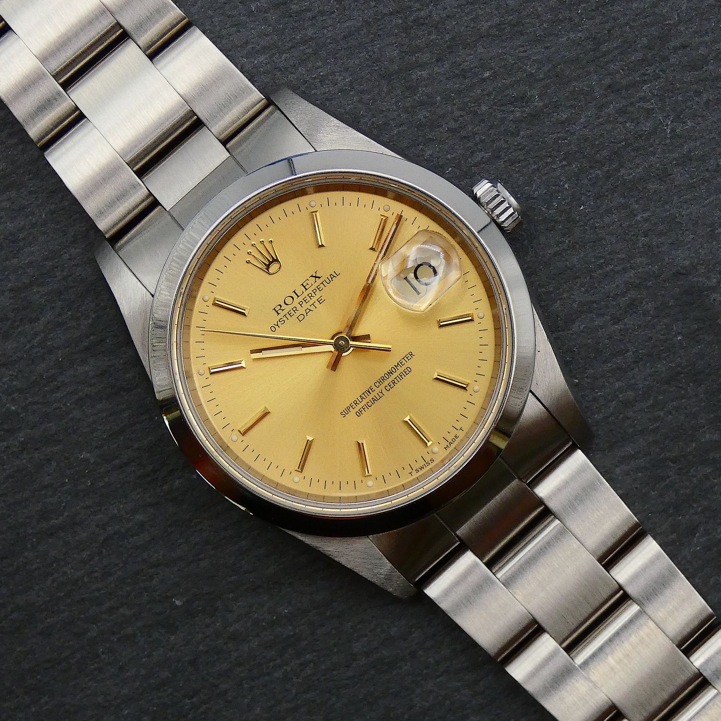 Rolex Oyster Perpetual Date 15200 (1990) - Wit wijzerplaat 34mm Staal (2/5)