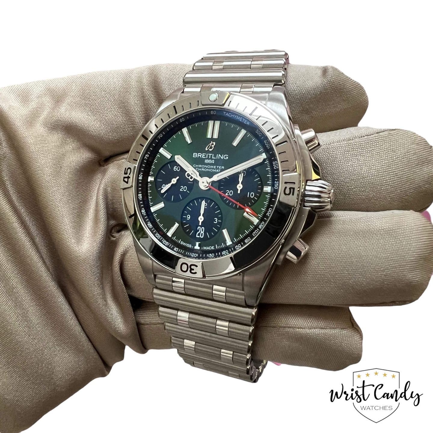 Breitling Chronomat 42 AB0134101L1A1 (2024) - Groen wijzerplaat 42mm Staal (7/8)