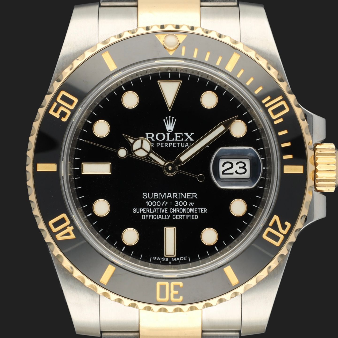 Rolex Submariner Date 116613LN (2014) - Zwart wijzerplaat 40mm Goud/Staal (2/8)