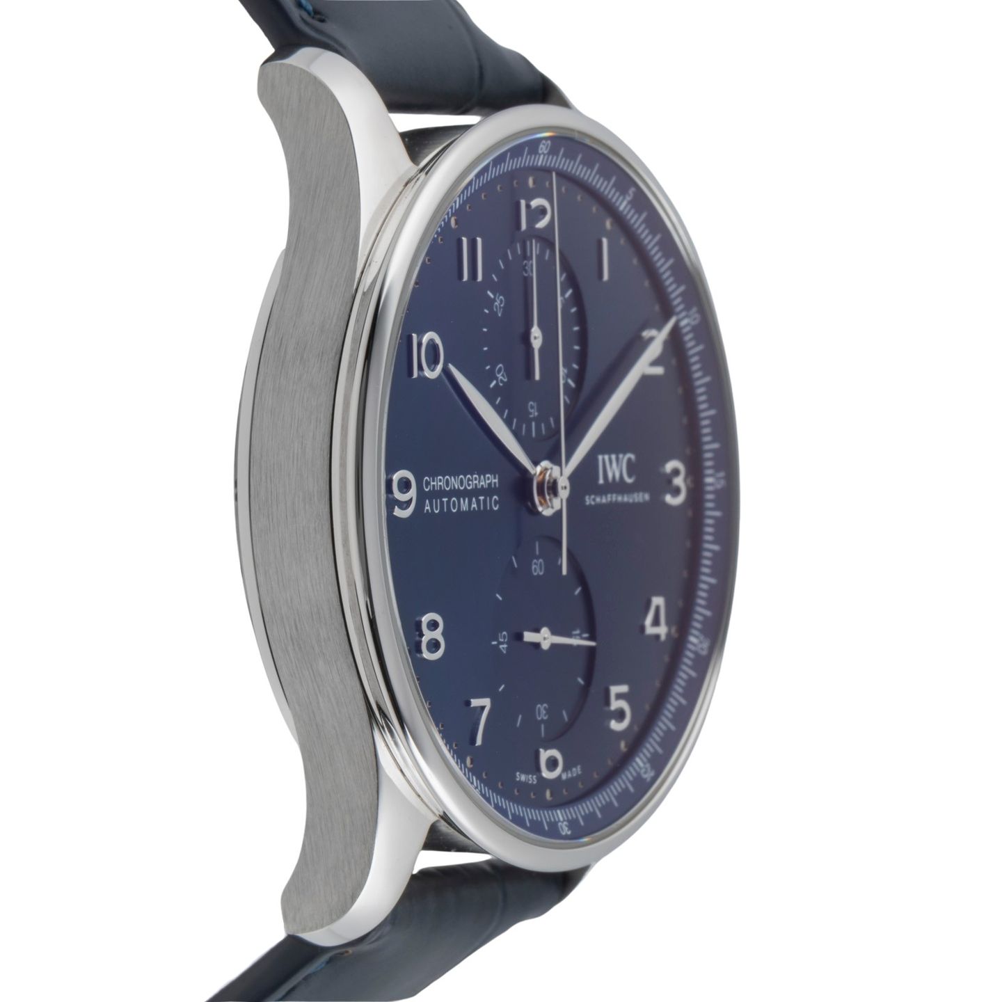 IWC Portuguese Chronograph IW371606 (Unknown (random serial)) - Blue dial 41 mm Steel case (7/8)