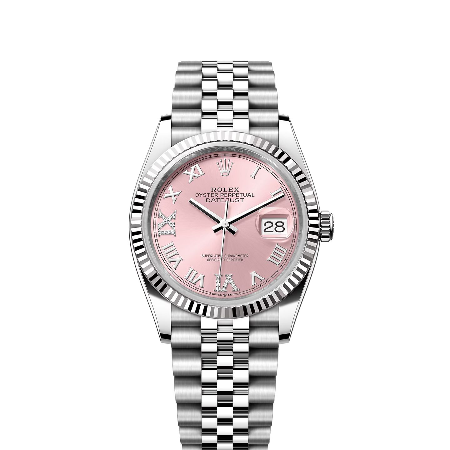 Rolex Datejust 36 126234 (2023) - Pink dial 36 mm Steel case (1/8)