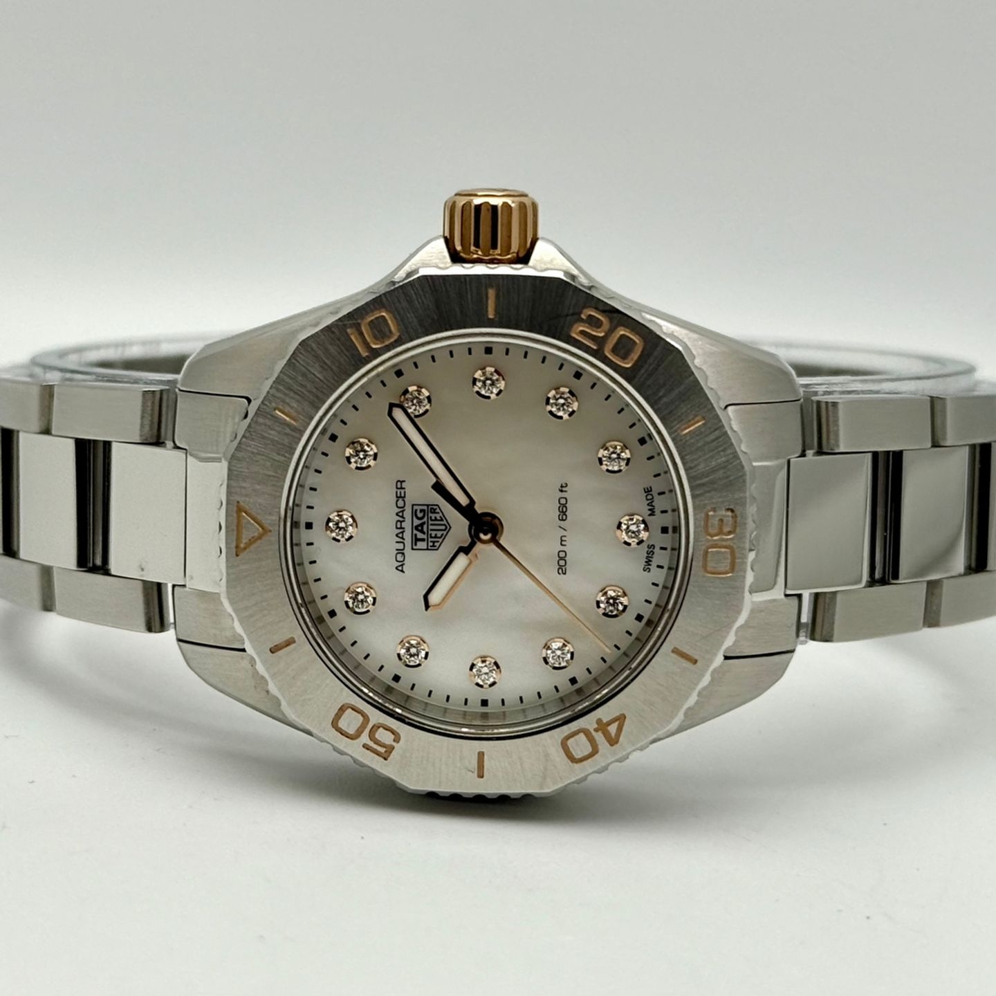 TAG Heuer Aquaracer Lady WBP1450.BA0622 (2022) - White dial 30 mm Steel case (2/8)