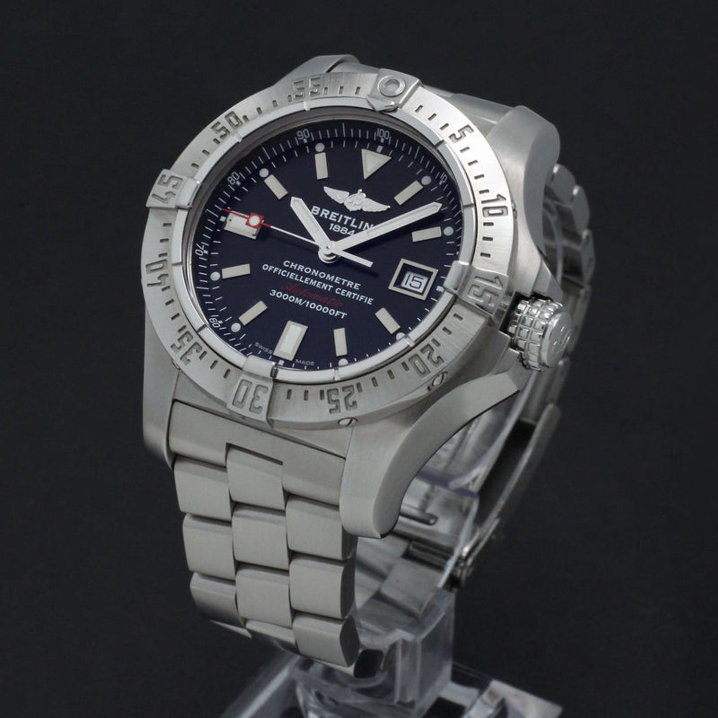 Breitling Avenger Seawolf A17330 (2011) - Zwart wijzerplaat 45mm Staal (2/7)