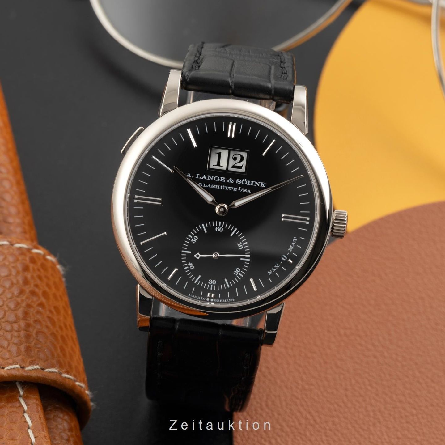 A. Lange & Söhne Langematik 308.027 (Onbekend (willekeurig serienummer)) - Zwart wijzerplaat 37mm Witgoud (3/8)
