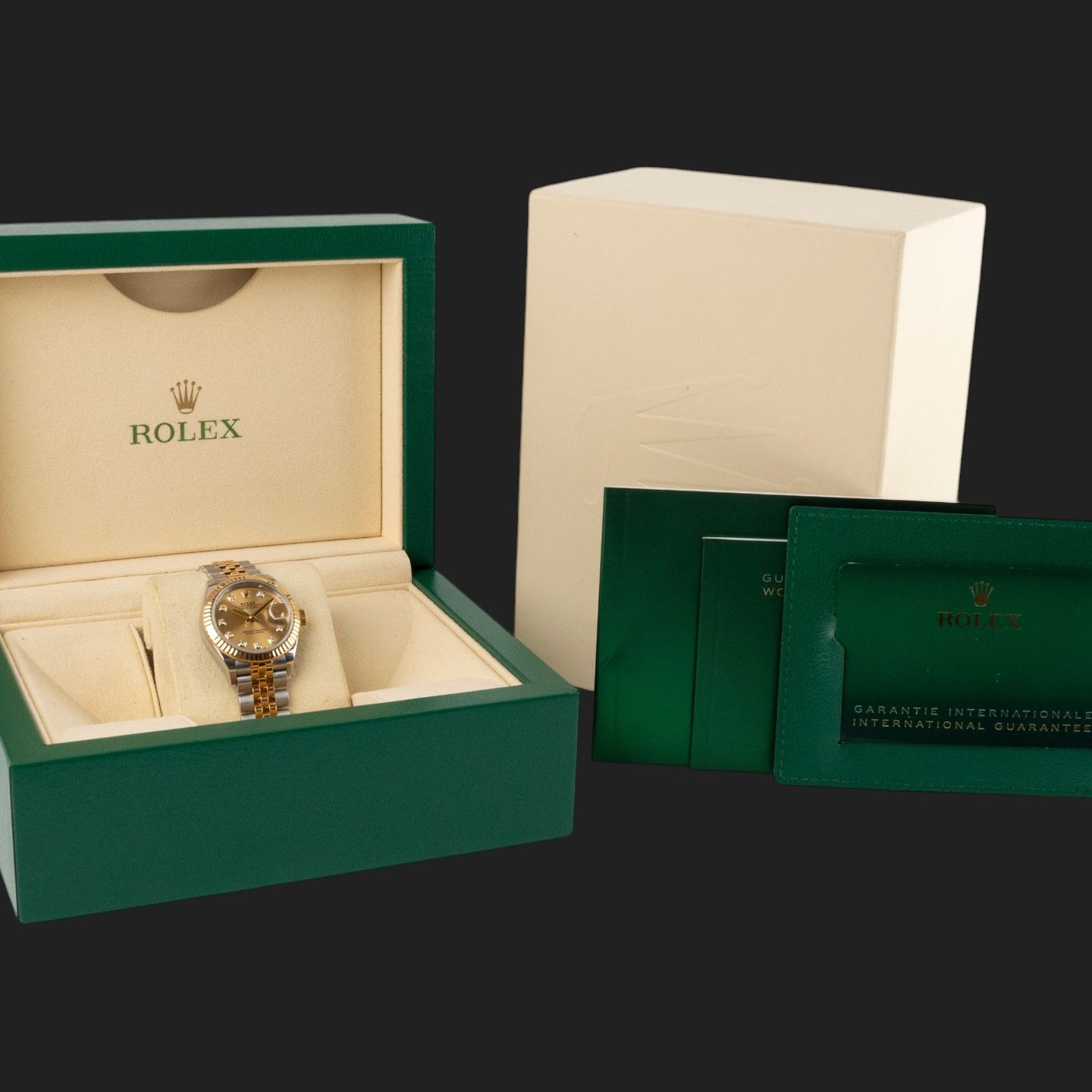 Rolex Lady-Datejust 279173 (2021) - Champagne dial 28 mm Gold/Steel case (8/8)