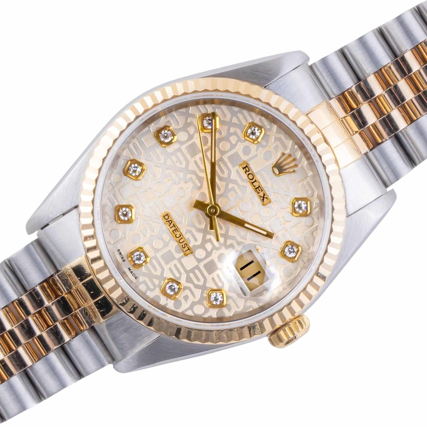 Rolex Datejust 36 16233 (1993) - Beige dial 36 mm Gold/Steel case (1/8)