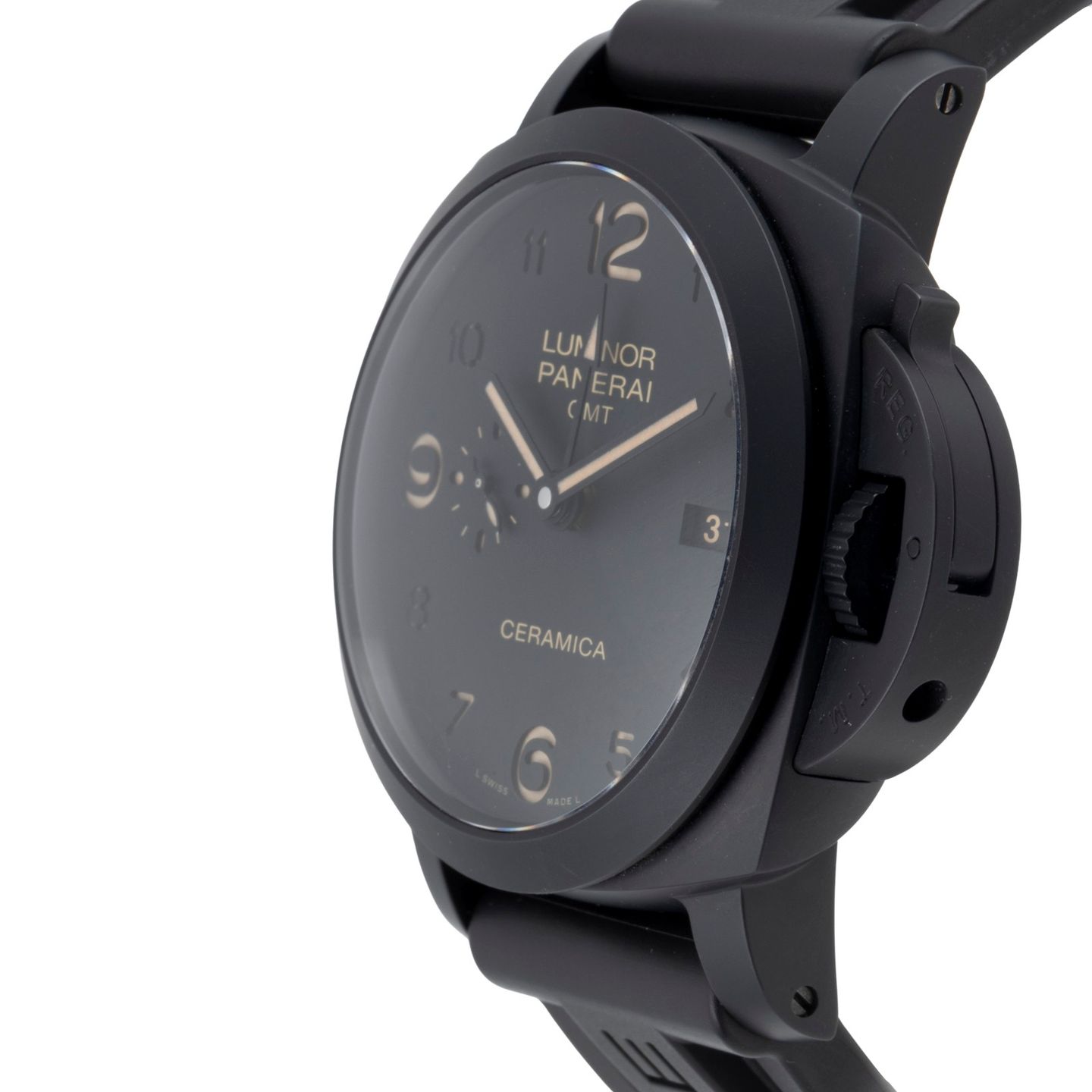 Panerai Luminor 1950 3 Days GMT Automatic PAM00441 (Unknown (random serial)) - Black dial 44 mm Ceramic case (6/8)