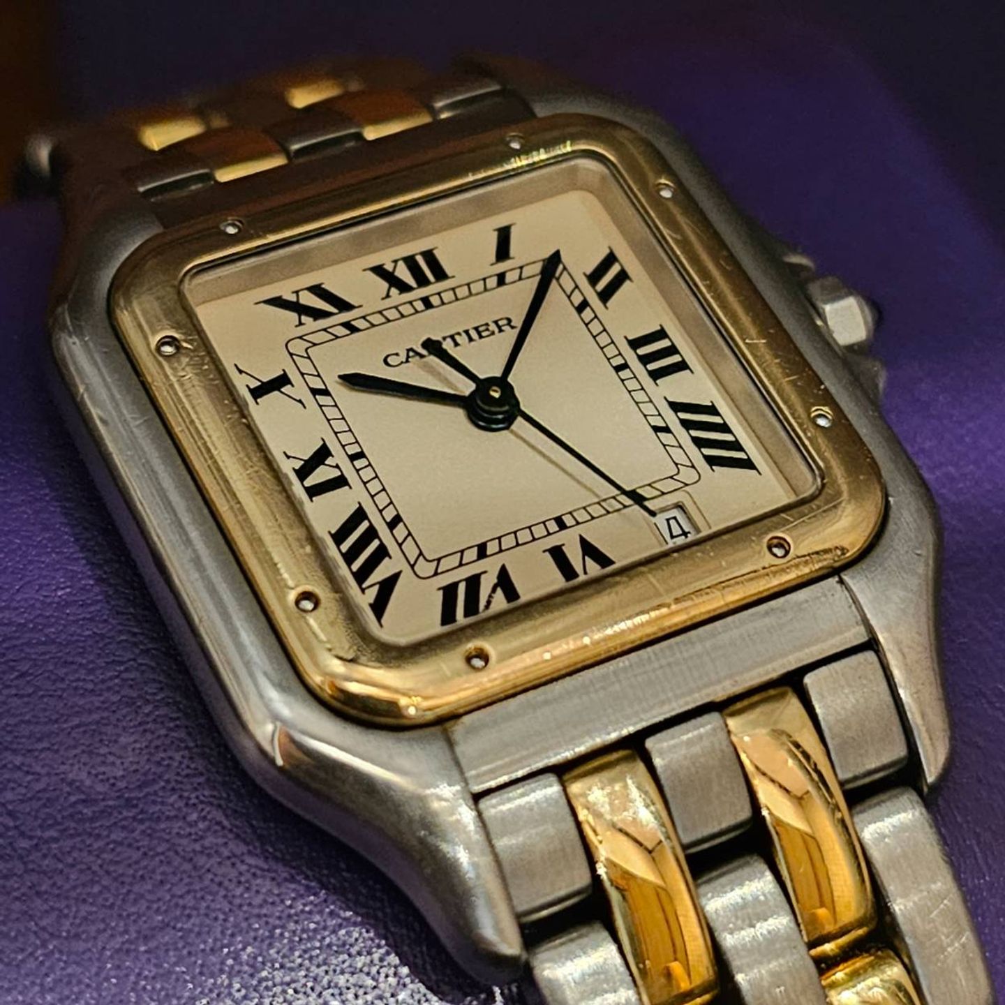 Cartier Panthère 187949 (1994) - Champagne wijzerplaat 27mm Goud/Staal (1/5)