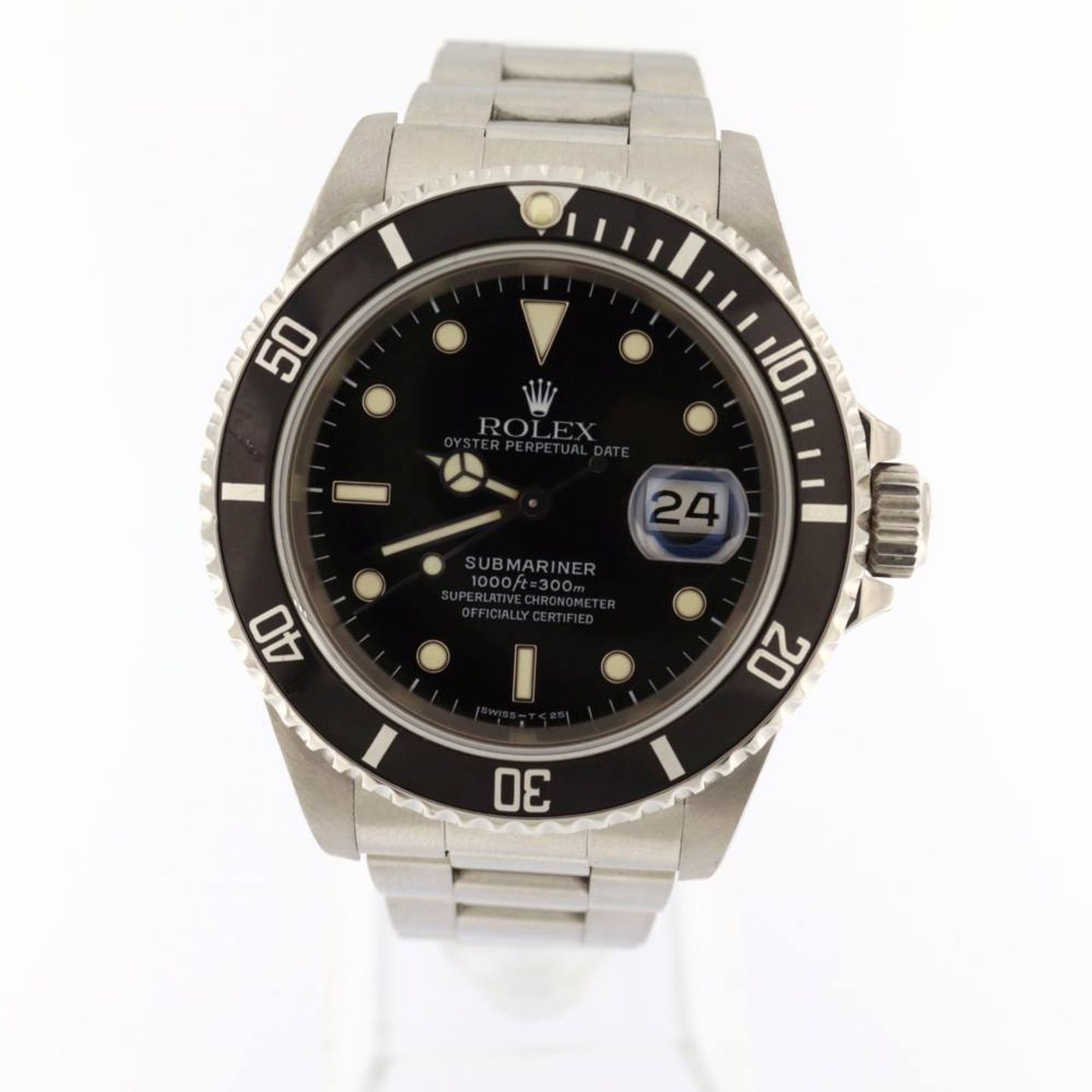 Rolex Submariner Date 16610 (1992) - Zwart wijzerplaat 40mm Staal (1/6)