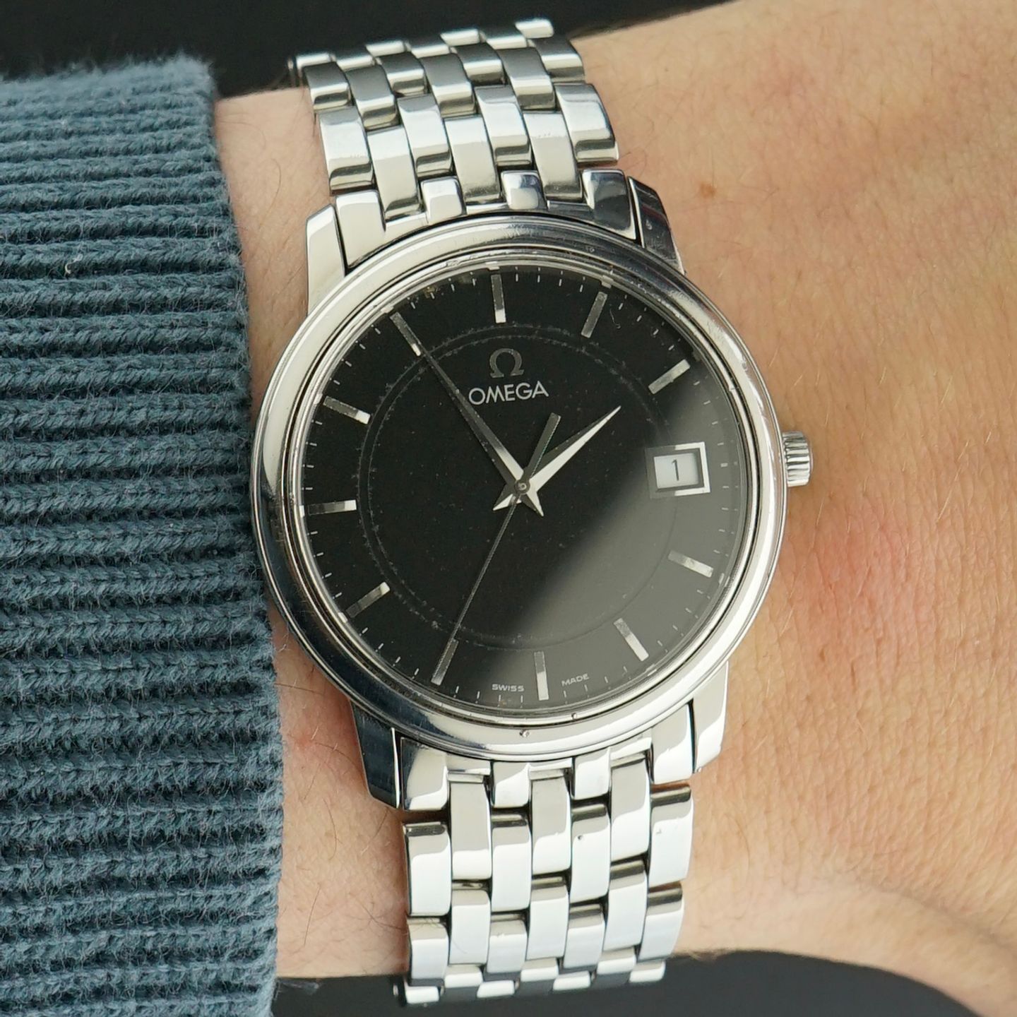 Omega De Ville 4510.51.00 (1993) - Zwart wijzerplaat 34mm Staal (2/8)