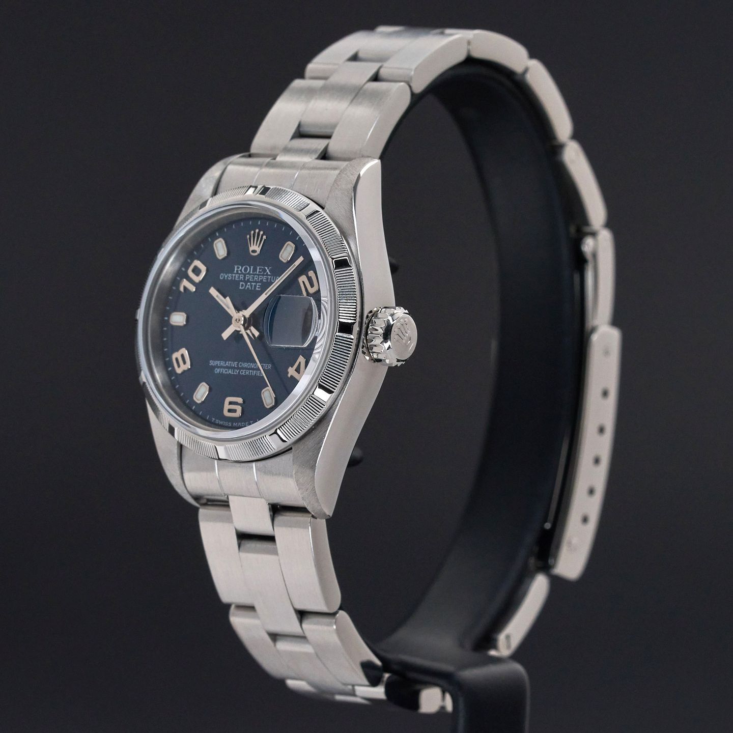 Rolex Oyster Perpetual Lady Date 69190 (1999) - Blauw wijzerplaat 26mm Staal (4/8)