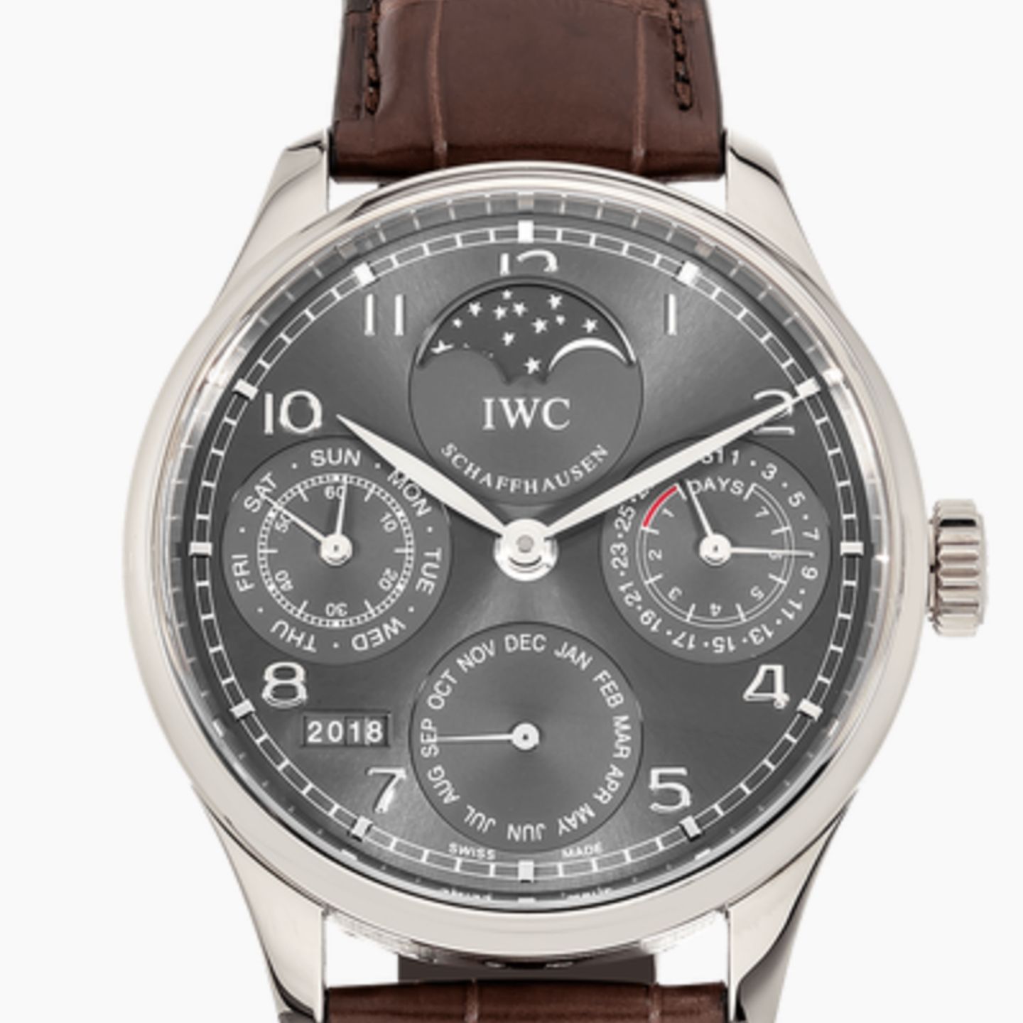 IWC Portuguese Perpetual Calendar IW502218 (2008) - Grijs wijzerplaat 42mm Witgoud (1/1)