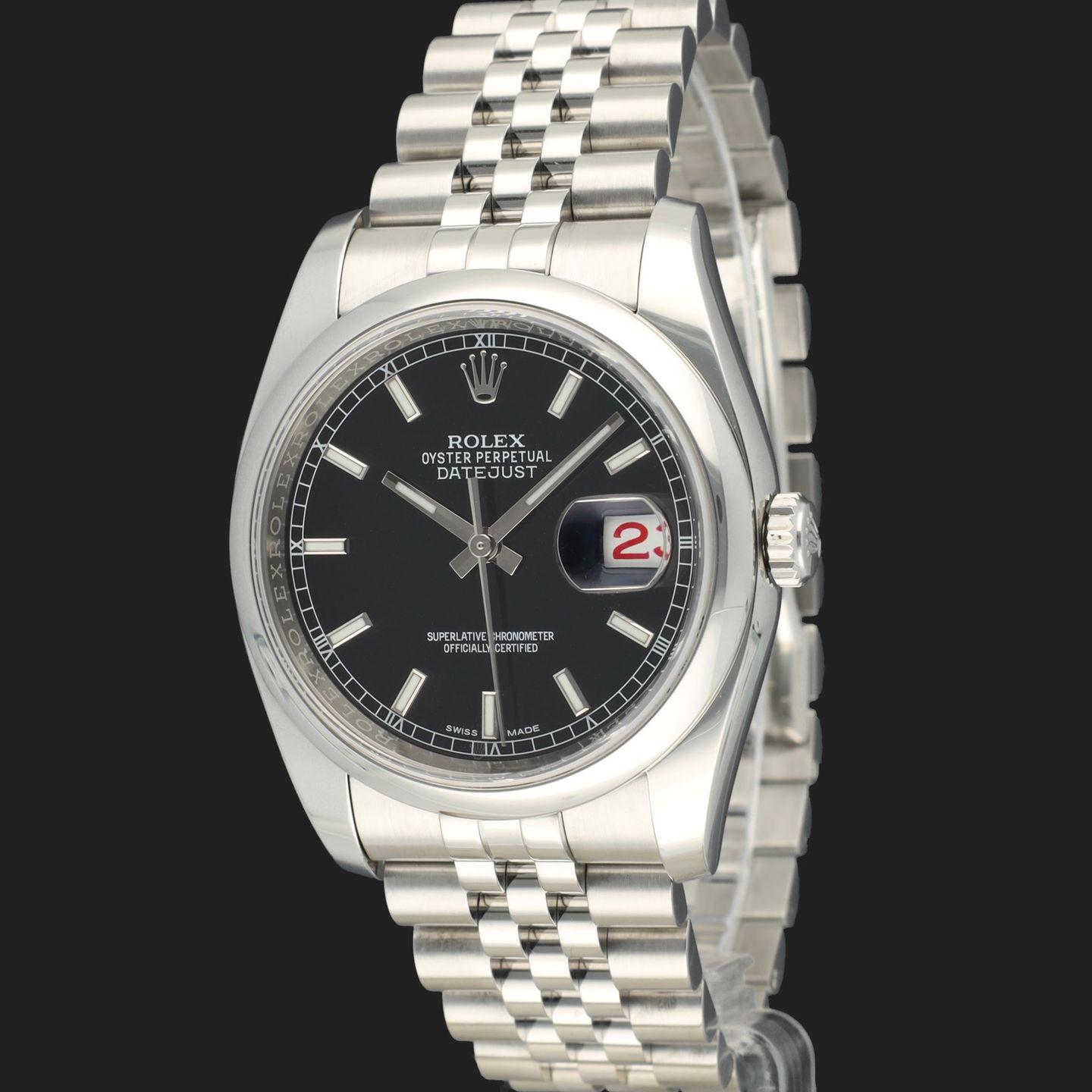 Rolex Datejust 36 116200 (2017) - Zwart wijzerplaat 36mm Staal (1/8)