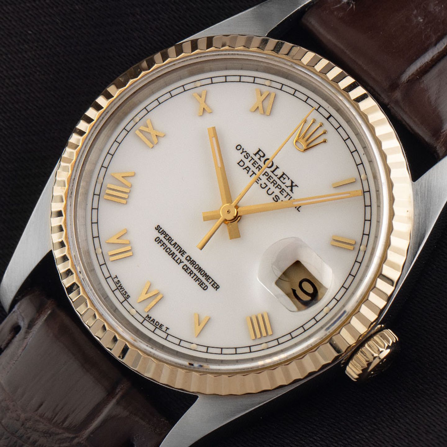 Rolex Datejust 36 16233 (1991) - White dial 36 mm Gold/Steel case (3/8)