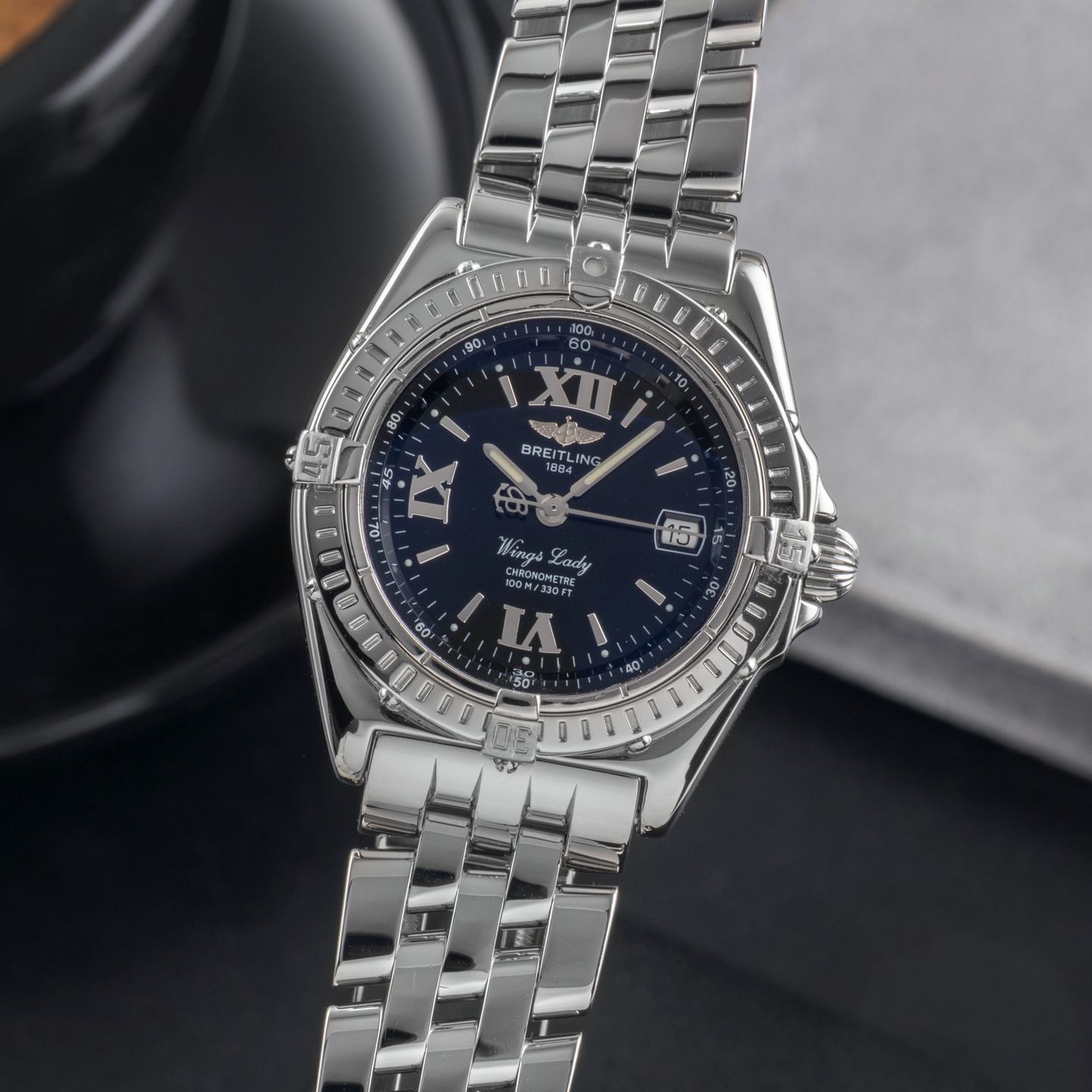 Breitling Wings Lady A67350 (Unknown (random serial)) - Black dial 31 mm Steel case (3/8)