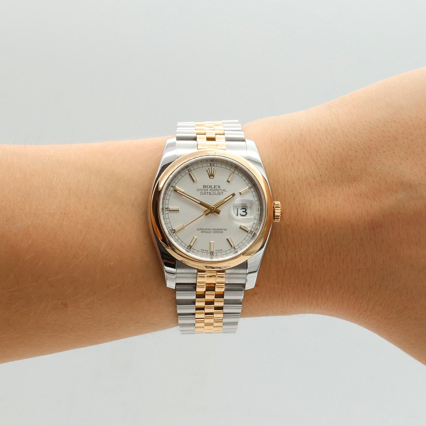 Rolex Datejust 36 116203 (Unknown (random serial)) - Silver dial 36 mm Gold/Steel case (6/8)